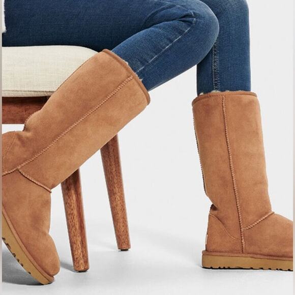 UGG Classic Chestnut Brown Boots Size 5 Genuine Leather/Sheepskin - Picture 1 of 14